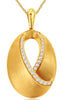 0.16CT DIAMOND 14KT YELLOW GOLD MATTE & SHINY INFINITY OVAL LOVE FLOATING PENDANT