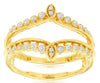 ESTATE .25CT DIAMOND 14KT YELLOW GOLD FILIGREE V SHAPE INSERT ANNIVERSARY RING