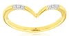 0.05CT DIAMOND 14KT YELLOW GOLD 3D ROUND 6 STONE V SHAPE WEDDING ANNIVERSARY RING