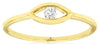ESTATE .09CT DIAMOND 14K YELLOW GOLD 3D ROUND SOLITAIRE MARQUISE SHAPE LOVE RING