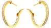 1.18CT DIAMOND 14K YELLOW GOLD ROUND & BAGUETTE INSIDE OUT HOOP HANGING EARRINGS