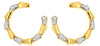 0.20CT DIAMOND 14KT YELLOW GOLD 3D ROUND BAMBOO SIDEWAY HOOP FUN HANGING EARRINGS