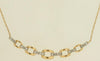 ESTATE .20CT DIAMOND 14KT YELLOW GOLD 3D ROUND MULTI LINK LOVE KNOT NECKLACE