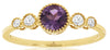ESTATE .56CT DIAMOND & AAA AMETHYST FIVE STONE GOLD 3D CLASSIC FILIGREE FUN RING
