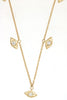 ESTATE .15CT DIAMOND 14KT YELLOW GOLD 3D EVIL EYE BY THE YARD LUCKY NECKLACE