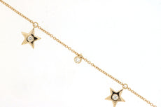 ESTATE .10CT DIAMOND 14KT YELLOW GOLD 3D ETOILE STAR BY THE YARD LOVE BRACELET