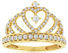 ESTATE .52CT DIAMOND 14KT YELLOW GOLD 3D CLASSIC ROUND MULTI HEART CROWN RING