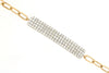 ESTATE .58CT DIAMOND 14KT YELLOW GOLD 3D CLASSIC MULTI ROW PAVE ID BRACELET