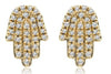 ESTATE .16CT DIAMOND 14KT YELLOW GOLD 3D HAMSA CHAMSA LUCKY STUD EARRINGS
