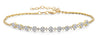 .88CT DIAMOND 18KT YELLOW GOLD MULTI FLOWER SEMI ETERNITY TENNIS LINK BRACELET