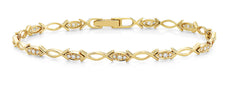 .33CT DIAMOND 18KT YELLOW GOLD PAST PRESENT FUTURE INFINITY LOVE TENNIS BRACELET