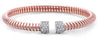 ESTATE .55CT DIAMOND 18K WHITE & ROSE GOLD 3D FLEXIBLE SNAKE FUN BANGLE BRACELET