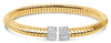 .55CT DIAMOND 18K 2 TONE GOLD 3D CLUSTER SQUARE TRIANGULAR SNAKE BANGLE BRACELET