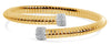 .50CT DIAMOND 18K 2 TONE GOLD CLUSTER CRISS CROSS SNAKE FLEXIBLE BANGLE BRACELET