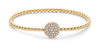 .60CT DIAMOND 18K YELLOW GOLD CIRCULAR PAVE FLEXIBLE BEADED LOVE BANGLE BRACELET