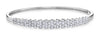 2.47CT DIAMOND 18KT WHITE GOLD MULTI FLOWER SEMI ETERNITY LOVE BANGLE BRACELET