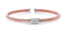 .30CT DIAMOND 18KT WHITE & ROSE GOLD SQUARE SNAKE FLEXIBLE FUN BANGLE BRACELET