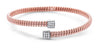 .15CT DIAMOND 18KT WHITE & ROSE GOLD SNAKE FLEXIBLE CRISS CROSS BANGLE BRACELET