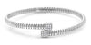 .15CT DIAMOND 18KT WHITE GOLD SQUARE SNAKE FLEXIBLE CRISS CROSS BANGLE BRACELET