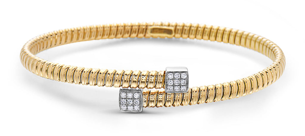 Flexible Gold Snake Bracelet with Diamond