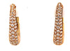 ESTATE .41CT DIAMOND 18KT YELLOW GOLD 3D 3 ROW GRADUATING OVAL HUGGIE EARRINGS