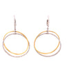 ESTATE 1.10CT DIAMOND 18KT 2 TONE GOLD CIRCLE OF LIFE LOVE KNOT HANGING EARRINGS