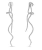 ESTATE 1.70CT DIAMOND 18KT WHITE GOLD CLASSIC LOVE KNOT SNAKE HANGING EARRINGS