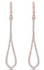 ESTATE 1.79CT DIAMOND 18K ROSE GOLD CLASSIC ELONGATED TEAR DROP HANGING EARRINGS