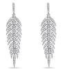 ESTATE LARGE 1.90CT DIAMOND 18KT WHITE GOLD CLASSIC MULTI LEAF HANGING EARRINGS