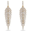 ESTATE LARGE 1.90CT DIAMOND 18KT YELLOW GOLD CLASSIC MULTI LEAF HANGING EARRINGS