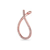 ESTATE .60CT DIAMOND 18KT ROSE GOLD 3D TEAR DROP SIDEWAYS HOOP HANGING EARRINGS