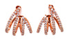 ESTATE .75CT DIAMOND 18KT ROSE GOLD 3D CLASSIC DOUBLE V FUN HANGING EARRINGS