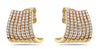 ESTATE WIDE .64CT DIAMOND 18KT YELLOW GOLD MULTI ROW UMBRELLA HANGING EARRINGS