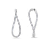 ESTATE 2.15CT DIAMOND 18KT WHITE GOLD 3D INFINITY LOVE HOOP HANGING EARRINGS