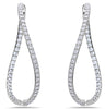 ESTATE 2.15CT DIAMOND 18KT WHITE GOLD 3D INFINITY LOVE HOOP HANGING EARRINGS