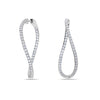 ESTATE 2.15CT DIAMOND 18KT WHITE GOLD 3D INFINITY LOVE HOOP HANGING EARRINGS