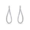 ESTATE 2.15CT DIAMOND 18KT WHITE GOLD 3D INFINITY LOVE HOOP HANGING EARRINGS