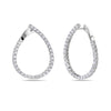 ESTATE 2.45CT DIAMOND 18KT WHITE GOLD INSIDE OUT SIDEWAYs HOOP HANGING EARRINGS