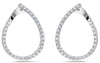 ESTATE 2.45CT DIAMOND 18KT WHITE GOLD INSIDE OUT SIDEWAYs HOOP HANGING EARRINGS