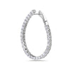 ESTATE 2.45CT DIAMOND 18KT WHITE GOLD INSIDE OUT SIDEWAYs HOOP HANGING EARRINGS
