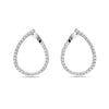 ESTATE 2.45CT DIAMOND 18KT WHITE GOLD INSIDE OUT SIDEWAYs HOOP HANGING EARRINGS