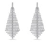 LARGE 2.90CT DIAMOND 18KT WHITE GOLD TEAR DROP TRIANGULAR FUN HANGING EARRINGS