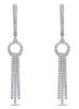 ESTATE 1.19CT DIAMOND 18KT WHITE GOLD 3D CIRCULAR CHANDELIER HANGING EARRINGS