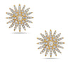 ESTATE .80CT DIAMOND 18KT YELLOW GOLD 3D CLASSIC SNOWFLAKE FLOWER STUD EARRINGS
