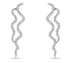ESTATE 1.65CT DIAMOND 18KT WHITE GOLD CLASSIC DOUBLE CURVE FUN HANGING EARRINGS