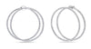 ESTATE 3.30CT DIAMOND 18KT WHITE GOLD 3D DOUBLE HOOP SIDEWAYS HANGING EARRINGS