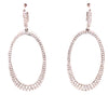 ESTATE LARGE 2.0CT DIAMOND 18KT WHITE GOLD 3D CLASSIC OPEN OVAL HANGING EARRINGS