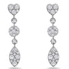 ESTATE 1.22CT DIAMOND 18KT WHITE GOLD CLASSIC HEART MULTI SHAPE HANGING EARRINGS