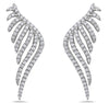 ESTATE 1.04CT DIAMOND 18KT WHITE GOLD 3D CLASSIC MULTI LEAF FUN CUFF EARRINGS