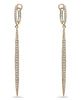 ESTATE 1.21CT DIAMOND 18KT YELLOW GOLD ELONGATED BAR LEVERBACK HANGING EARRINGS